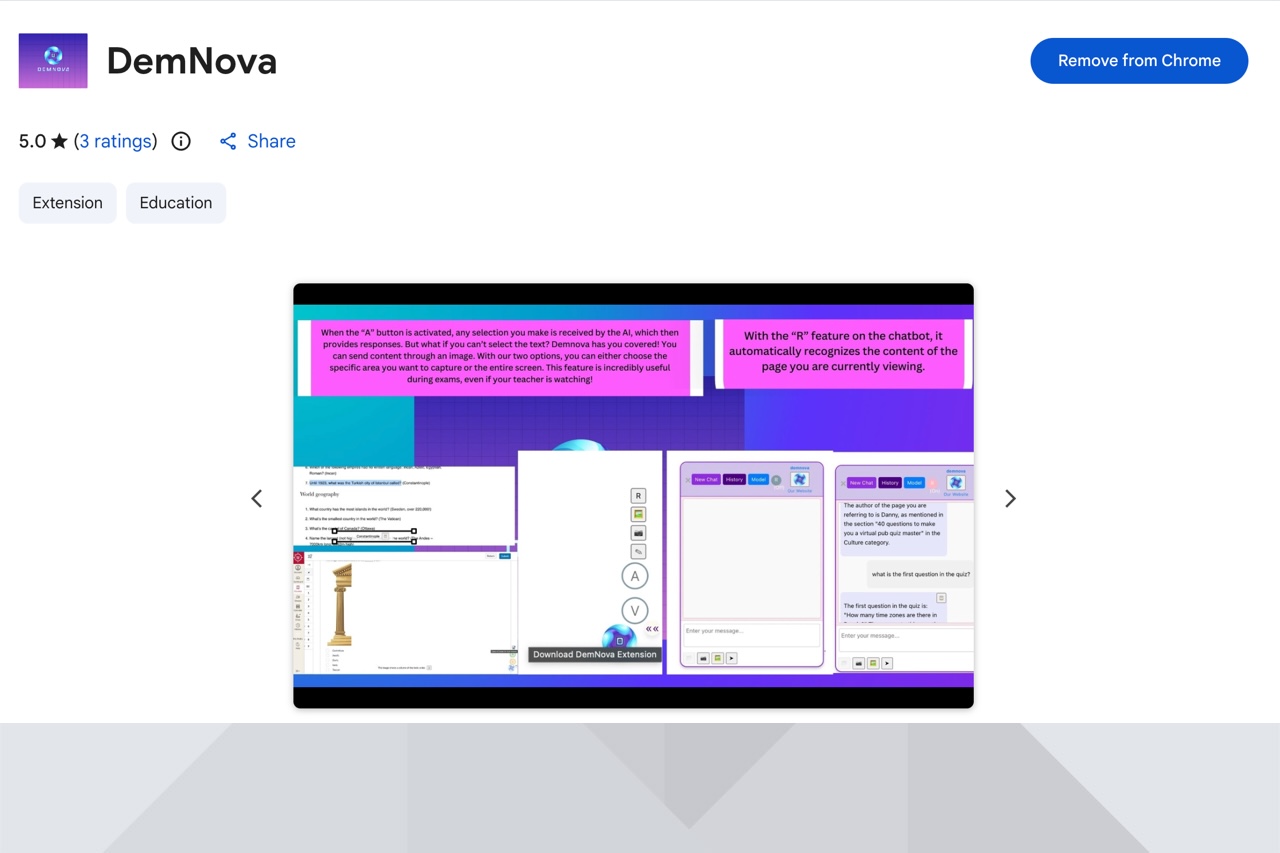 Chrome extension screenshot